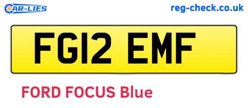FG12EMF are the vehicle registration plates.