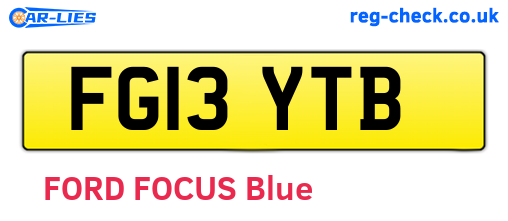 FG13YTB are the vehicle registration plates.