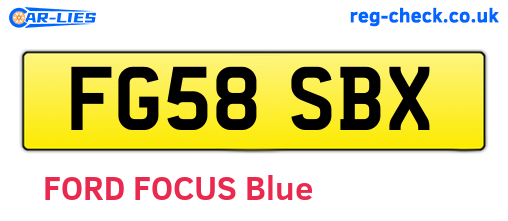 FG58SBX are the vehicle registration plates.