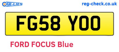 FG58YOO are the vehicle registration plates.