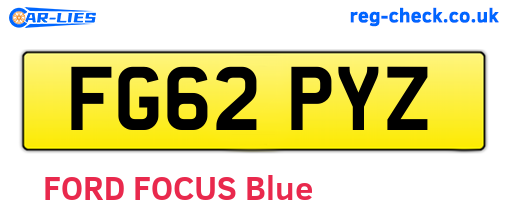 FG62PYZ are the vehicle registration plates.