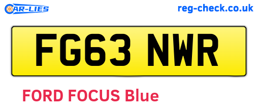 FG63NWR are the vehicle registration plates.