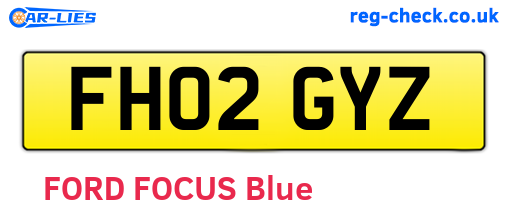 FH02GYZ are the vehicle registration plates.
