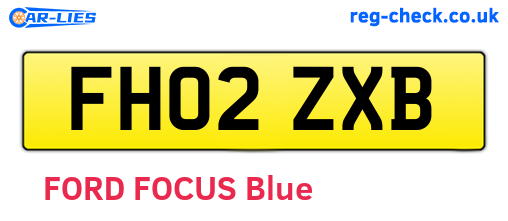 FH02ZXB are the vehicle registration plates.