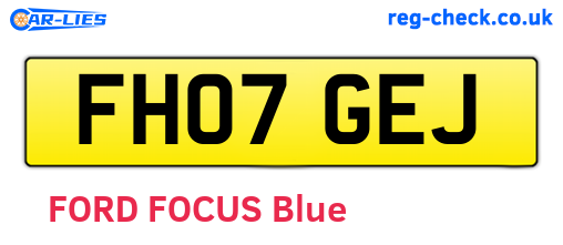 FH07GEJ are the vehicle registration plates.