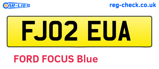 FJ02EUA are the vehicle registration plates.