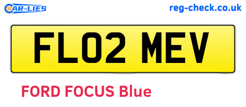 FL02MEV are the vehicle registration plates.