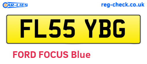 FL55YBG are the vehicle registration plates.