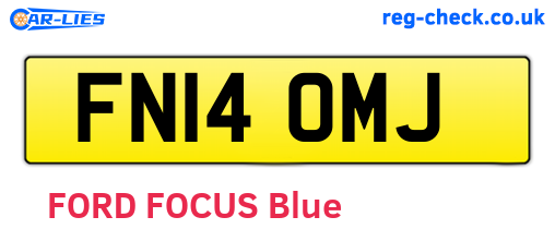 FN14OMJ are the vehicle registration plates.