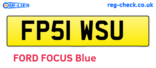FP51WSU are the vehicle registration plates.