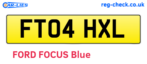 FT04HXL are the vehicle registration plates.