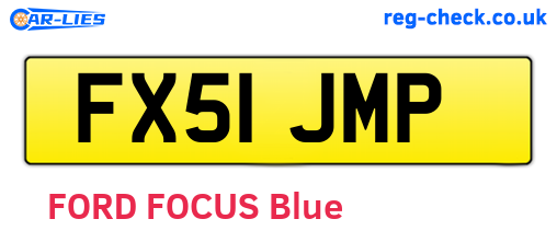 FX51JMP are the vehicle registration plates.