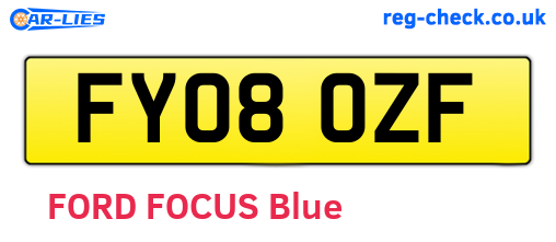 FY08OZF are the vehicle registration plates.
