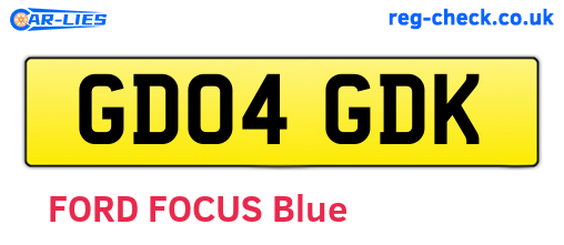 GD04GDK are the vehicle registration plates.