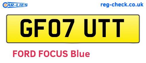 GF07UTT are the vehicle registration plates.