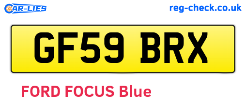 GF59BRX are the vehicle registration plates.