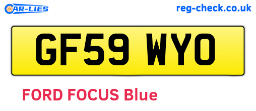 GF59WYO are the vehicle registration plates.
