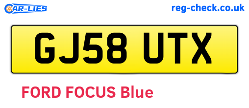 GJ58UTX are the vehicle registration plates.