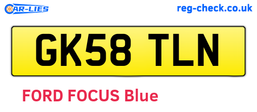GK58TLN are the vehicle registration plates.