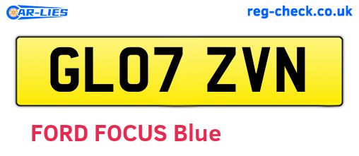 GL07ZVN are the vehicle registration plates.
