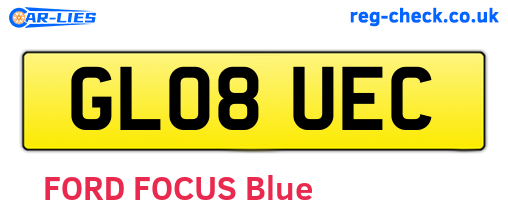 GL08UEC are the vehicle registration plates.