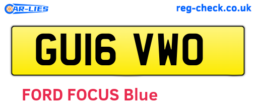 GU16VWO are the vehicle registration plates.