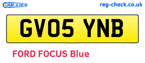 GV05YNB are the vehicle registration plates.
