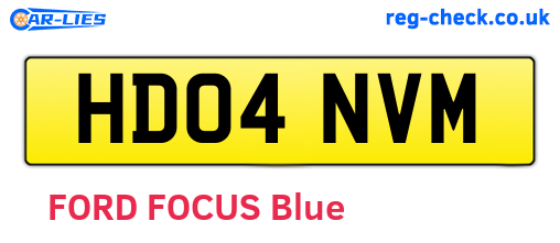 HD04NVM are the vehicle registration plates.