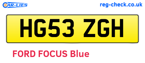 HG53ZGH are the vehicle registration plates.