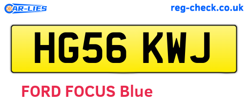 HG56KWJ are the vehicle registration plates.