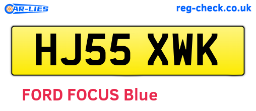HJ55XWK are the vehicle registration plates.