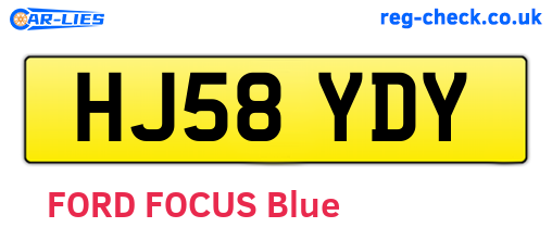 HJ58YDY are the vehicle registration plates.