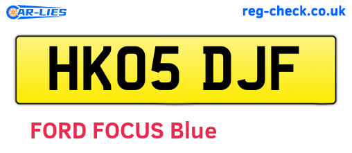 HK05DJF are the vehicle registration plates.