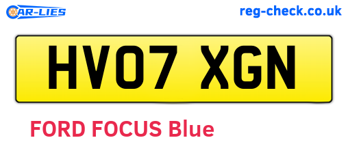 HV07XGN are the vehicle registration plates.