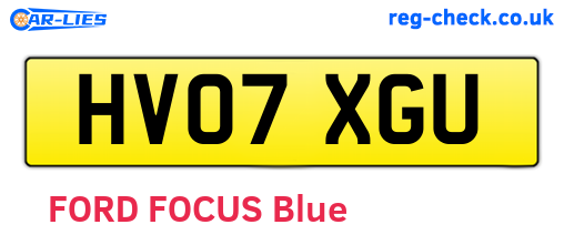 HV07XGU are the vehicle registration plates.