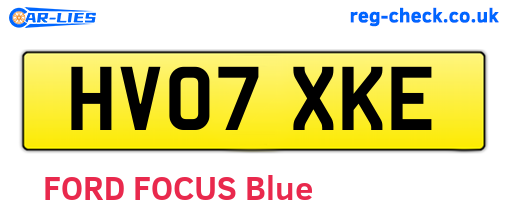 HV07XKE are the vehicle registration plates.