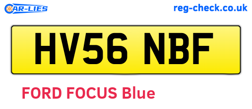 HV56NBF are the vehicle registration plates.