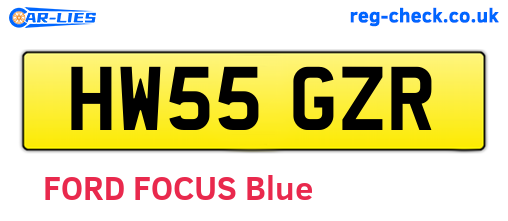 HW55GZR are the vehicle registration plates.
