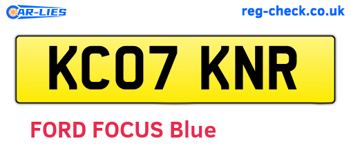 KC07KNR are the vehicle registration plates.