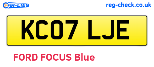 KC07LJE are the vehicle registration plates.