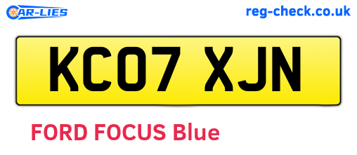 KC07XJN are the vehicle registration plates.