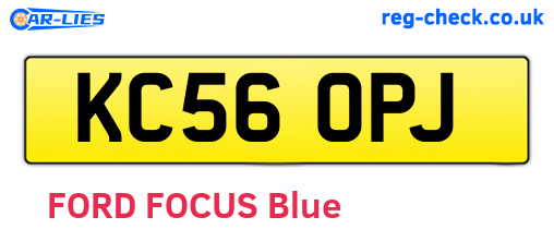 KC56OPJ are the vehicle registration plates.