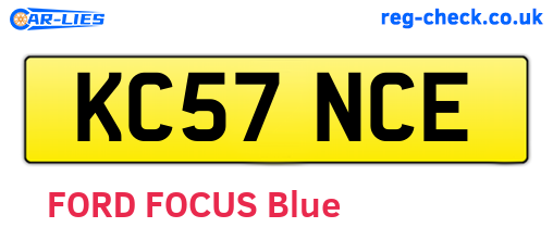 KC57NCE are the vehicle registration plates.