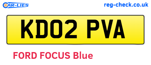 KD02PVA are the vehicle registration plates.