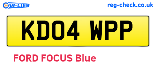 KD04WPP are the vehicle registration plates.