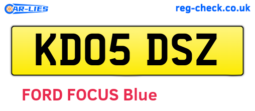 KD05DSZ are the vehicle registration plates.
