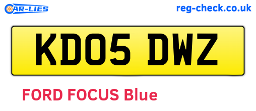 KD05DWZ are the vehicle registration plates.
