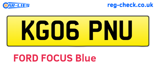 KG06PNU are the vehicle registration plates.