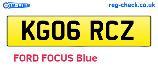 KG06RCZ are the vehicle registration plates.