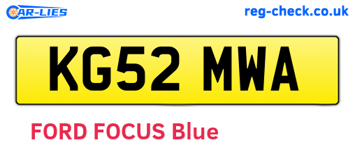 KG52MWA are the vehicle registration plates.